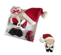 Costume de Père Noël pour Labubu, costume de Noël pour poupées Labubu, vêtements de poupée de vacances en peluche avec ceinture et chapeau pour figurines Pop Mart, décoration de collection ou