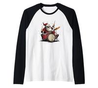 Costume de Père Noël Rock'n Roll pour Les Amateurs de Batterie Manche Raglan