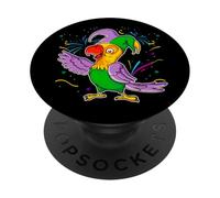Costume de Perroquet Mardi Gras pour Amoureux des Oiseaux PopSockets PopGrip Adhésif