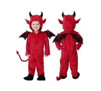 Costume de Petit Diable Bébé - Inclut Ailes, Cagoule, Queue et Combinaison - Costumes de Démon pour Halloween et Fêtes Costumées - Idéal pour Enfants