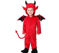 Costume de Petit Diable Bébé - Inclut Ailes, Cagoule, Queue et Combinaison - Costumes de Démon pour Halloween et Fêtes Costumées - Idéal pour Enfants
