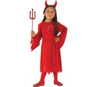 Costume De Petite Diablesse Pour Filles, Tenue D'Halloween, Robe Fantaisie