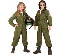 Costume de pilote d'avion de chasse de l'armée de l'air pour enfants pour le carnaval Taille : XL / 14-16 ans