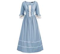 Costume de pionnier colonial pour femme Prairie Guerre civile - bleu - Taille XL