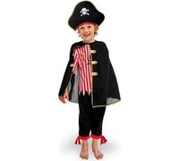 Costume de pirate avec cape taille 116-128cm