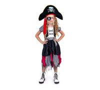 Costume De Pirate Boucanier Pour Filles - Robe, Chapeau Et Cache-Œil