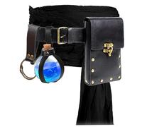 Costume de pirate de la Renaissance, corset, ceinture, pochette, sac à main, jupe, randonnée, steampunk, médiéval, Halloween, 3-Noir, 18x10cm