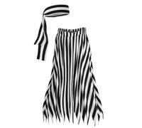 Costume de pirate pour femme avec jupe rayée et écharpe - Tenue de carnaval, cosplay, spectacle, fête à thème, robe inspirée du boucanier