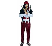 Costume de pirate pour homme avec chemise, pantalon, foulard, carnaval, bal masqué, vêtements de boucanier