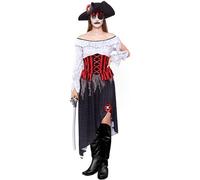 Costume de pirate zombie pour femme Taille L