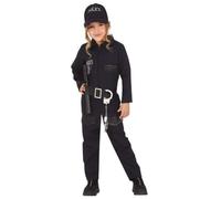 FIESTAS GUIRCA | Costume de Policier Enfant (5-6 ans) - Combinaison, Ceinture et Casquette - Costumes d'Agent de Police pour Halloween, Carnaval et Fêtes Déguisées - Idéal pour Garçons et Filles
