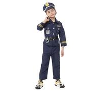Costume de Policier de Luxe avec Talkie-walkie, Sifflet, Bâton et Autres Accessoires de Police pour Tenues de Cosplay de Flic