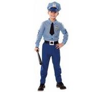 Costume de policier pour enfant 7/9 ans : chemise cravate pantalon casquette ceinture - deguisement metier