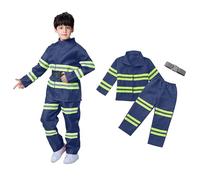 Costume de Pompier, 12pcs Jouet pour Enfants de 3 à 5 Ans pour Les Fêtes Costumées, L'éducation Aux Exercices D'incendie, Noël et le Jeu de Rôle à La Maison (110 cm) Orange Marron 7 ans 6 ans 116 104