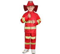 Costume de Pompier pour Enfants, Costume Pompier Enfant Ensemble, Ensemble de Trois Pièces, L'éducation Aux Exercices D'incendie, Cosplay Halloween, Noël et Le Jeu de Rôle à La Maison
