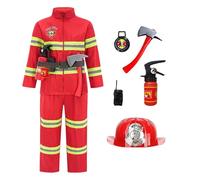 Costume De Pompier Pour Garçons - Robe De Robe, Ensemble De Jeu Faux Pour Pompier | Rôle Uniforme Avec Extincteur Jouet Extincteur, Costume Pour D'Halloween, Aventures De Sauvetage