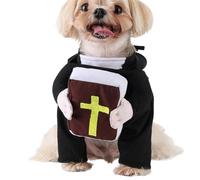 Costume de prêtre pour animaux de compagnie - 38 cm/29 cm Outfit pour chien drôle, vêtements de robe, robe adorable pour chien avec propriété biblique | Vêtements de Noël, Fêtes