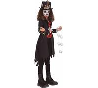 Costume de prêtresse vaudou pour fille Costume d'Halloween rouge et noir