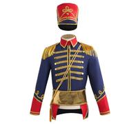 Costume de Prince Charmant pour Homme, Costume de Noël Soldat européen Comprenant des Hauts, Une Ceinture, Un Chapeau, des Ornements pour Une Performance sur scène d'officier Cosplay, M