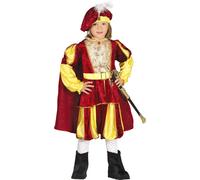 Costume de prince de haute qualité pour enfants Costume de prince de conte rouge et or