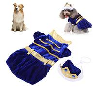 Costume de Princes de Chien, Petits Chiens Chats Tenues Cosplay déguisement avec Couronne pour Halloween noël(XL)