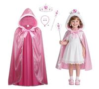 Costume de princesse à capuche pour femme - Déguisement de conte de fées pour Halloween, Noël, anniversaire, journée mondiale du livre - Comprend boucles d'oreilles, collier, sceptre, couronne et