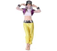 Costume de princesse arabe pour femme - Adorable Jeannie - Couleur unie - Confortable - Basique - Danse du ventre - Harem oriental - Conte de fées - Jasmin