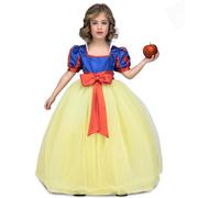 Costume de princesse de conte de fées pour fille Costume de carnaval jaune-bleu-rouge