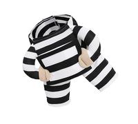 Costume de prisonnier confortable Tenue rayée amusante Party Kee pour petits chiens chats Fête à thème et déguisement de vacances Costume de prisonnier réglable pour animaux de compagnie