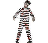 Costume De Prisonnier Zombie Pour Garçons D'Halloween Tenue Fantaisie Enfant