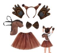 Costume de queue d'écureuil, accessoires de cosplay d'Halloween avec queue - Jolie robe de jeu de rôle cosplay pour, pour Noël, Pâques, théâtre, pièces scolaires, anniversaire,