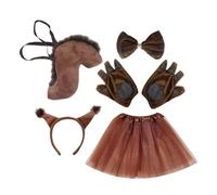 Costume de queue d'écureuil - Ensemble de serre-tête avec nœud papillon animal en peluche - Fournitures pour Halloween - Bandeau avec gants et jupe pour filles, accessoire mignon | Semaine Saint