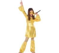 Costume de reine du disco pour fille, doré