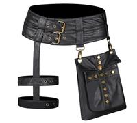 Costume de Renaissance en Cuir médiéval | Pouche de Ceinture en Cuir Fanny Pack | Portée des usages, Accessoires de Costumes Steampunk médiévaux, Support de téléphone Portable, Sangle réglable