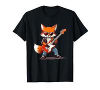 Costume de renard avec guitare électrique cool T-Shirt