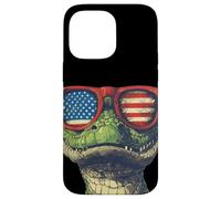 Costume de Reptile Patriotique pour Les Fans de Crocodiles et de lézards Coque pour iPhone 14 Pro Max