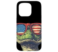 Costume de Reptile Patriotique pour Les Fans de Crocodiles et de lézards Coque pour iPhone 15 Pro