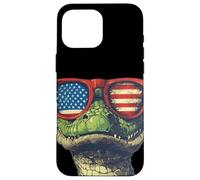 Costume de Reptile Patriotique pour Les Fans de Crocodiles et de lézards Coque pour iPhone 16 Pro Max