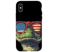 Costume de Reptile Patriotique pour Les Fans de Crocodiles et de lézards Coque pour iPhone X/XS