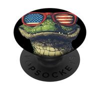 Costume de Reptile Patriotique pour Les Fans de Crocodiles et de lézards PopSockets PopGrip Adhésif