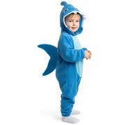 Costume de requin bleu pour enfant avec capuche aileron Journée mondiale du | Costume de requin bleu avec combinaison, capuche, aileron et queue pour Halloween, la journée mondiale du livre