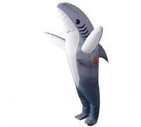 Costume de requin gonflable pour Halloween, costume de fête, requin cosplay, enfants, adultes, accessoires de performance (gris, enfants)