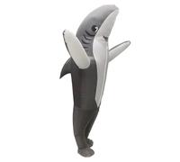 Costume de requin gonflable pour Halloween, costume de fête, requin cosplay, enfants, adultes, accessoires de performance (gris, enfants)