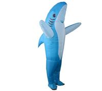 Costume de requin gonflable pour Halloween, costume de fête, requin cosplay, enfants, adultes, festival scène, accessoires de performance (bleu, enfants)