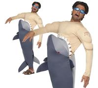 Costume De Requin Mangeant Avec Lunettes Attaque De Jaws Tenue De Fête OS