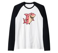 Costume de Requin Rose Cool pour Adultes et Enfants Manche Raglan