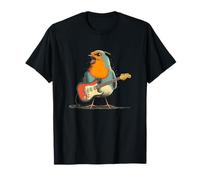 Costume de Rouge-Gorge Chantant avec Guitare électrique et Plume T-Shirt