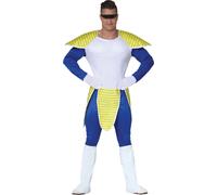 Costume de Samurao Manga pour adultes bleu-jaune-blanc