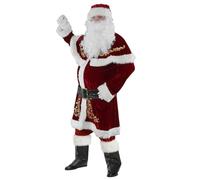 Costume de Santa Claus pour adulte 8pcs / ensemble Velvet Santa Suit Men Tenue de Noël pour la fête vacances Noël Cosplay 2xl