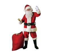 Costume De Santa En Velours Deluxe Taille Standard Moyen À Grand Adulte